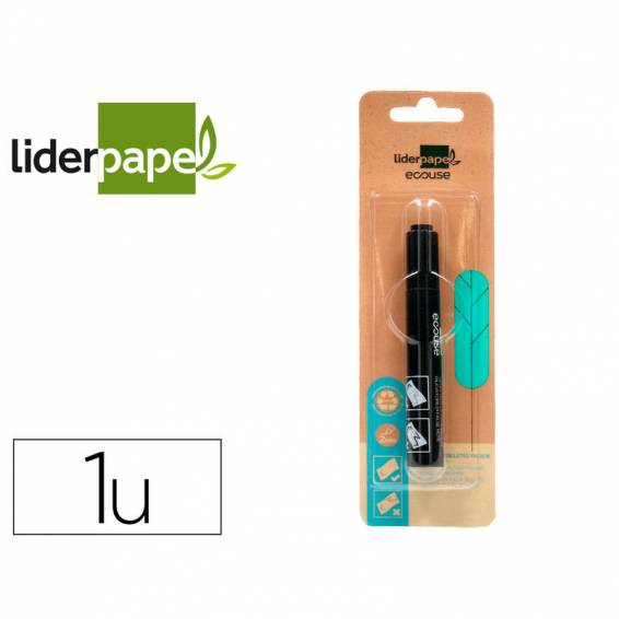 Rotulador liderpapel ecouse detector de billetes falsos cuerpo plastico 100% reciclado en blister