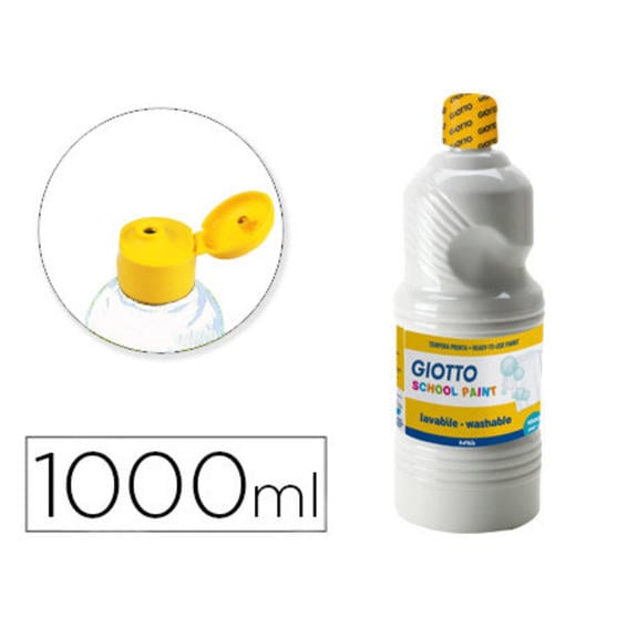 Tempera liquida giotto escolar lavable 1000 ml blanco