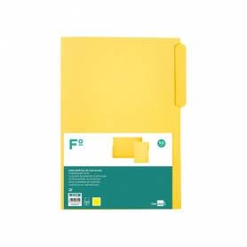 Subcarpeta cartulina liderpapel folio pestaña superior 240g/m2 color amarillo