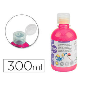Tempera liquida liderpapel escolar 300 ml rosa fluorescente
