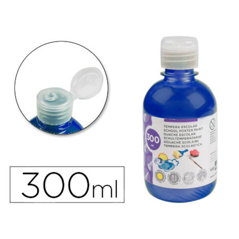 Tempera liquida liderpapel escolar 300 ml azul marino metalizado