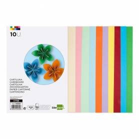 Cartulina liderpapel 50x65 cm 180g/m2 10 colores surtidos paquete de 10 hojas