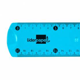 Regla liderpapel plastico flexible 20 cm colores surtidos