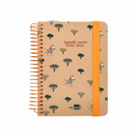 Agenda escolar liderpapel año 24 - 25 escolar classic zebra día página a6 tetra