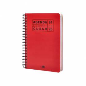 Agenda escolar liderpapel año 24 - 25 curso basic rojo semana vista a5