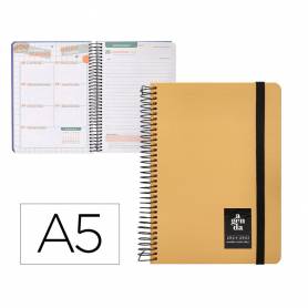 Agenda escolar liderpapel año 24 - 25 curso classic amarillo día página a5