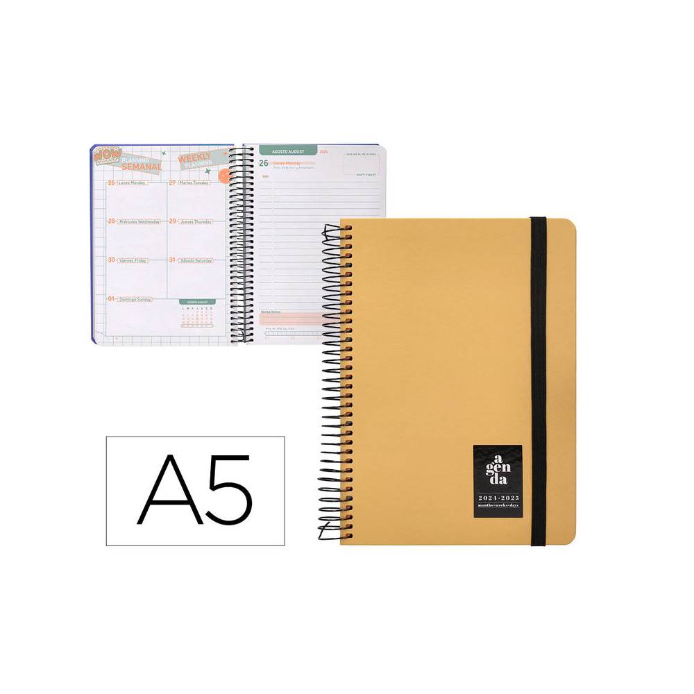 Agenda escolar liderpapel año 24 - 25 curso classic amarillo día página a5