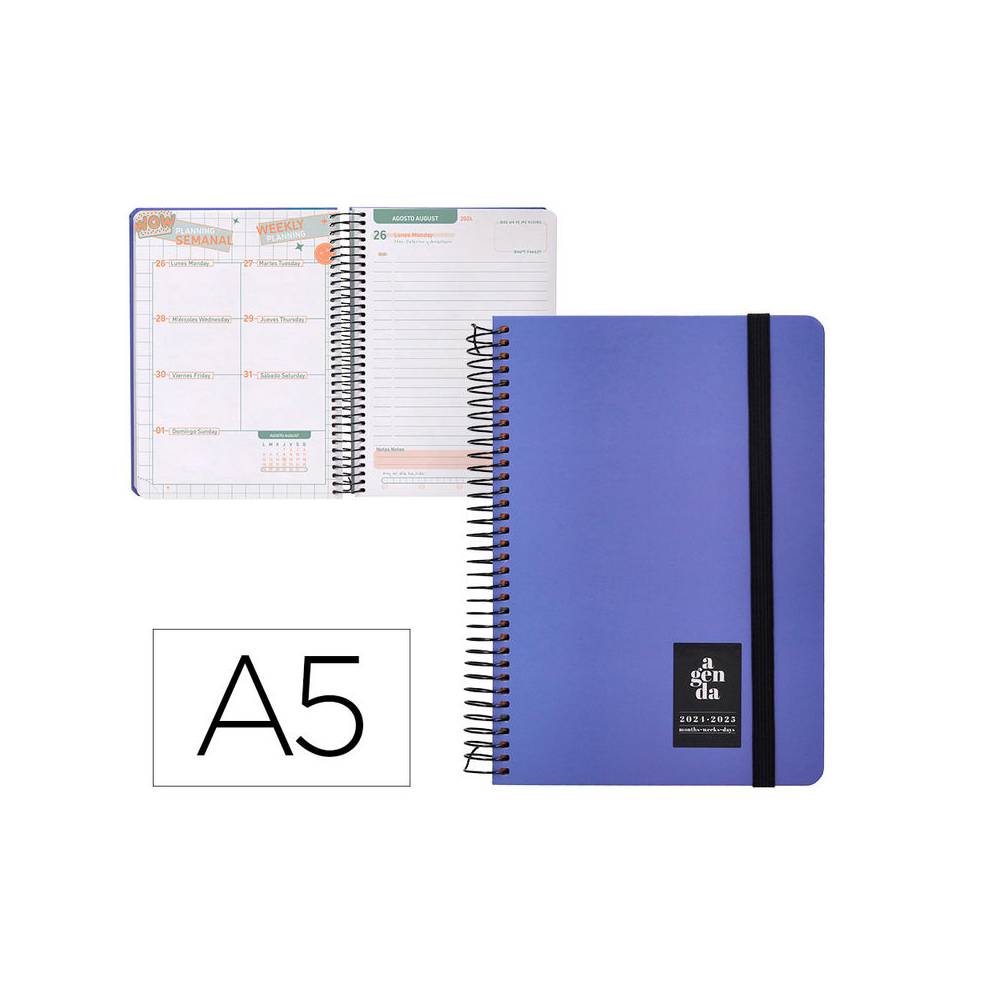 Agenda escolar liderpapel año 24 - 25 curso classic azul día página a5