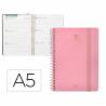 Agenda escolar 2024-2025 liderpapel classic lines rosa semana vista a5 - LP498