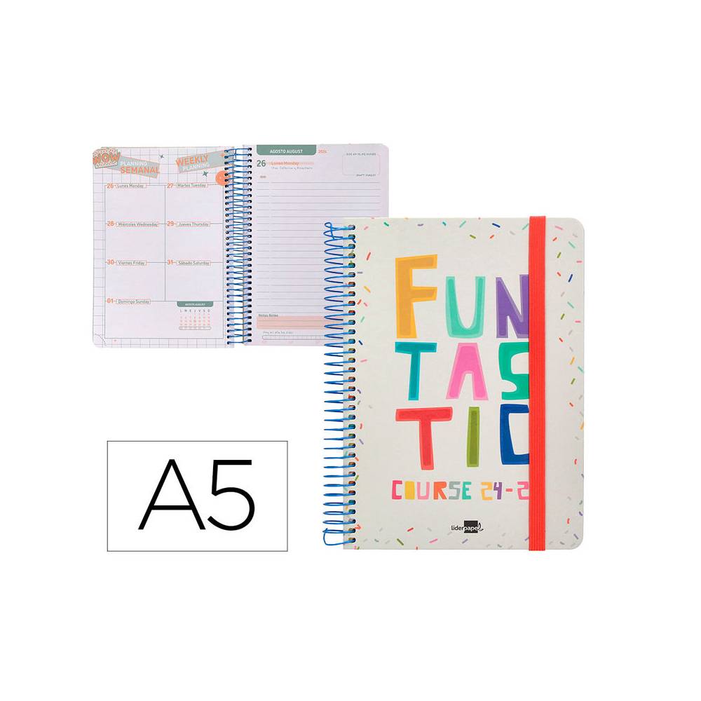 Agenda escolar liderpapel año 24 - 25 escolar fantasia funtastic día página a5