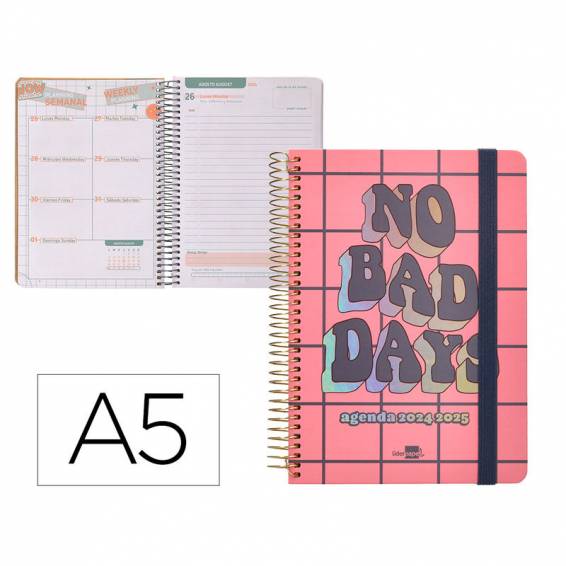 Agenda escolar liderpapel año 24 - 25 curso fantasia bad days día página a5