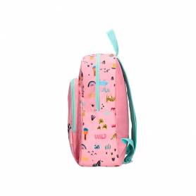 Cartera escolar liderpapel moc hila infantil safari diseño cebra rosa 330x100x250 mm