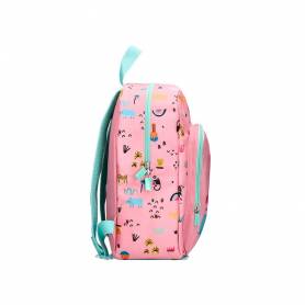 Cartera escolar liderpapel moc hila infantil safari diseño cebra rosa 330x100x250 mm