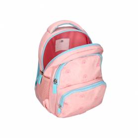 Cartera escolar liderpapel moc hila multibolsillo infantil rainbows rosa 350x110x270 mm