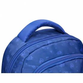 Cartera escolar liderpapel moc hila multibolsillo infantil dino azul 350x110x270 mm