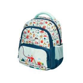 Cartera escolar liderpapel moc hila multibolsillo infantil cars azul 350x110x270 mm