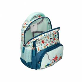 Cartera escolar liderpapel moc hila multibolsillo infantil cars azul 350x110x270 mm