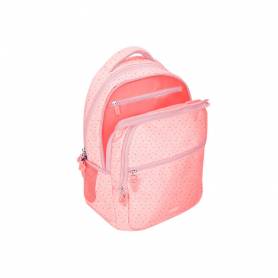 Cartera escolar liderpapel moc hila multibolsillo diseño rosa 450x145x300 mm