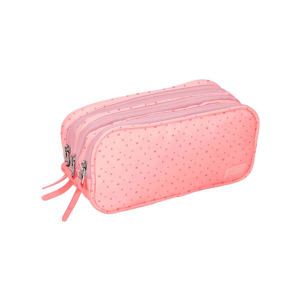 Bolso escolar portatodo liderpapel escolar 2 compartimentos diseño estrellas rosa