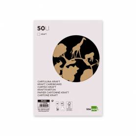 Papel kraft liderpapel a4 180g/m2 paquete de 50 hojas