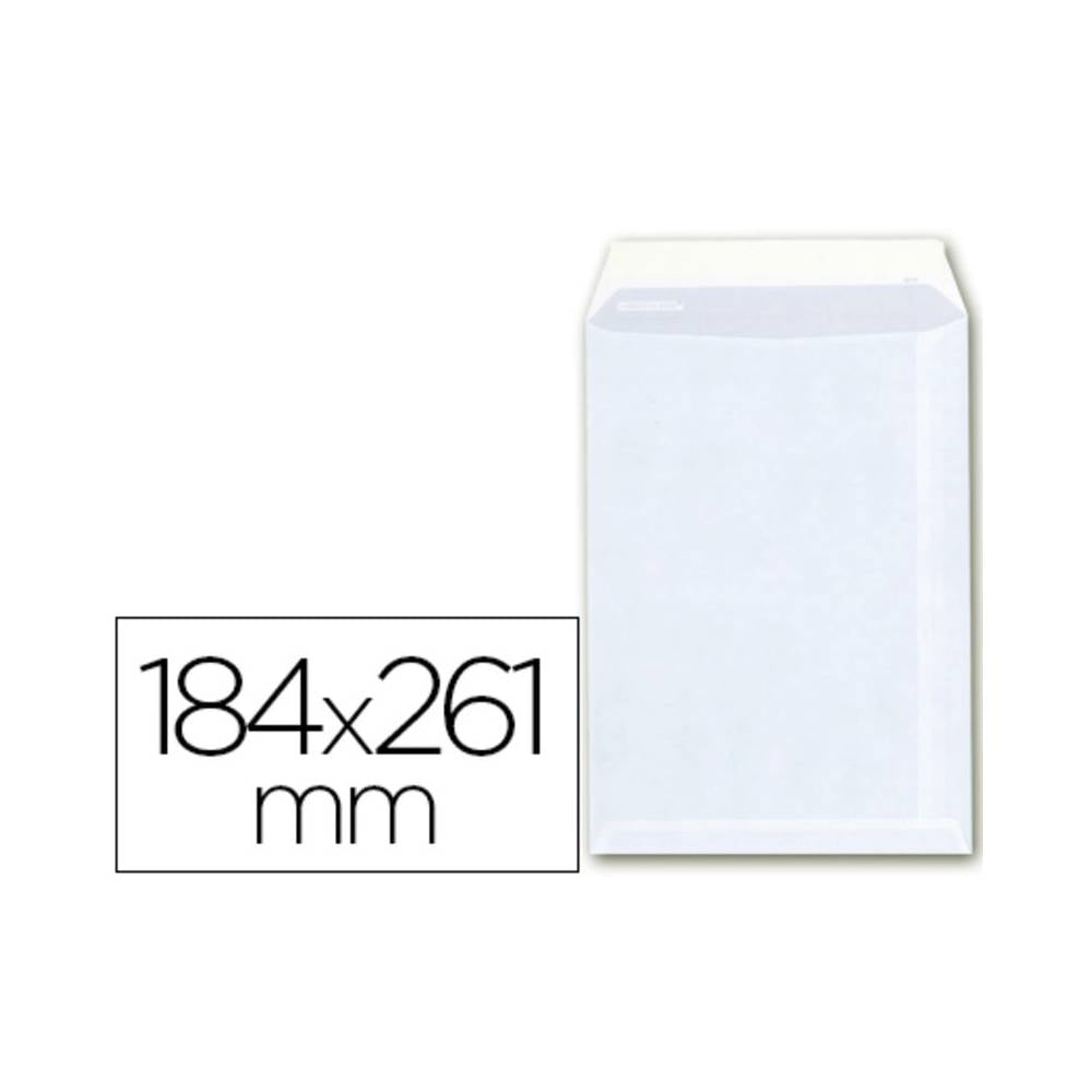 Sobre liderpapel bolsa a-6 offset blanco 100 gr 184x261 mm con tira de silicona caja de 250 unidades