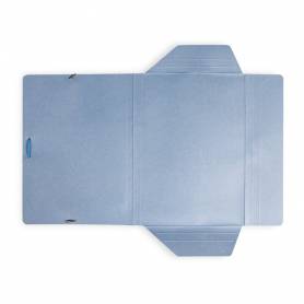 Carpeta liderpapel gomas folio 3 solapas carton pintado azul