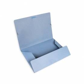 Carpeta liderpapel gomas folio 3 solapas carton pintado azul