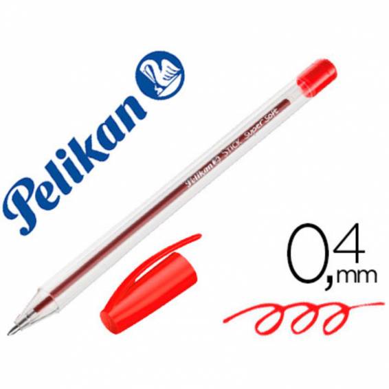 Boligrafo pelikan stick super soft rojo