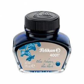 Tinta estilografica pelikan 4001 negro/azul bote 30 ml