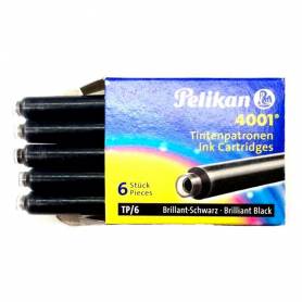 Tinta para plumas pelikan negra caja 6 cartuchos