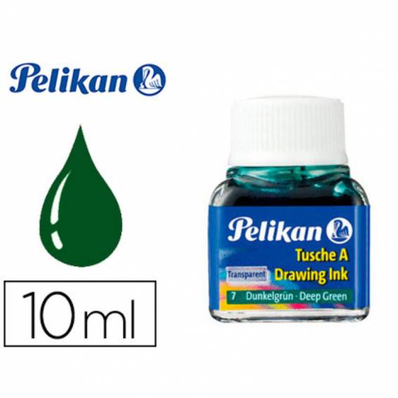 Tinta china pelikan verde oscuro bote de 10 ml