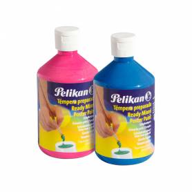 Tempera pelikan escolar 500 ml especial colegio pack 6 botellas colores surtidos