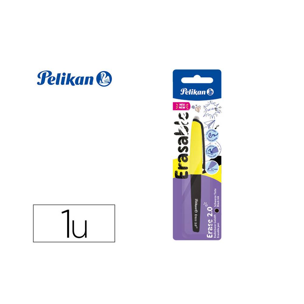 Roller pelikan erase 2.0 borrable punta 0,7 mm tinta gel color negro