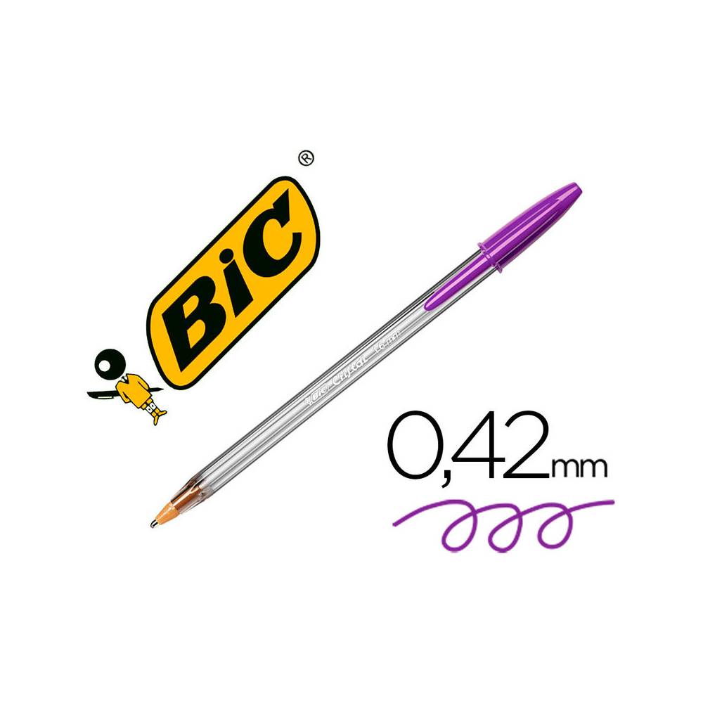 Boligrafo bic cristal fun morado punta 1,6 mm