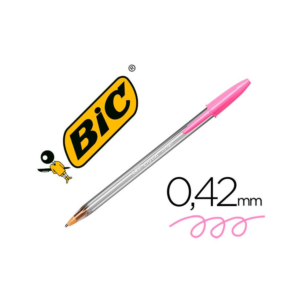 Boligrafo bic cristal fun rosa punta 1,6 mm