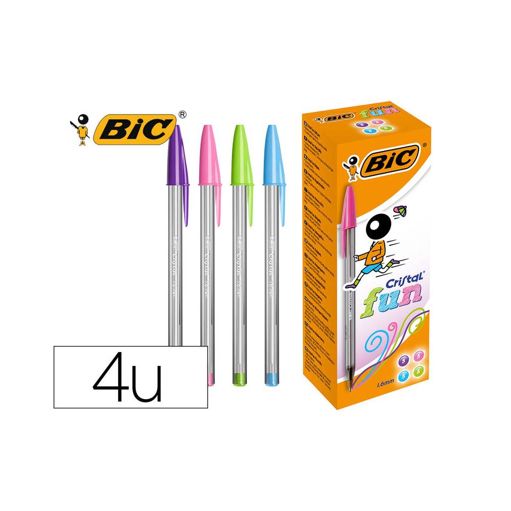 Boligrafo bic cristal large fashion cajas de 20 unidades colores surtidos