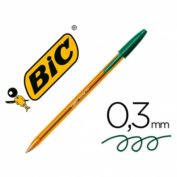 Boligrafo bic cristal punta fina verde