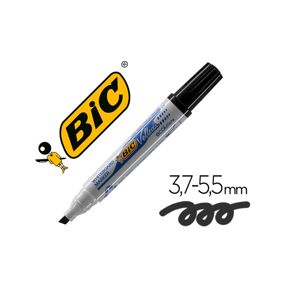 Rotulador bic velleda para pizarra negro punta biselada 5,9 mm