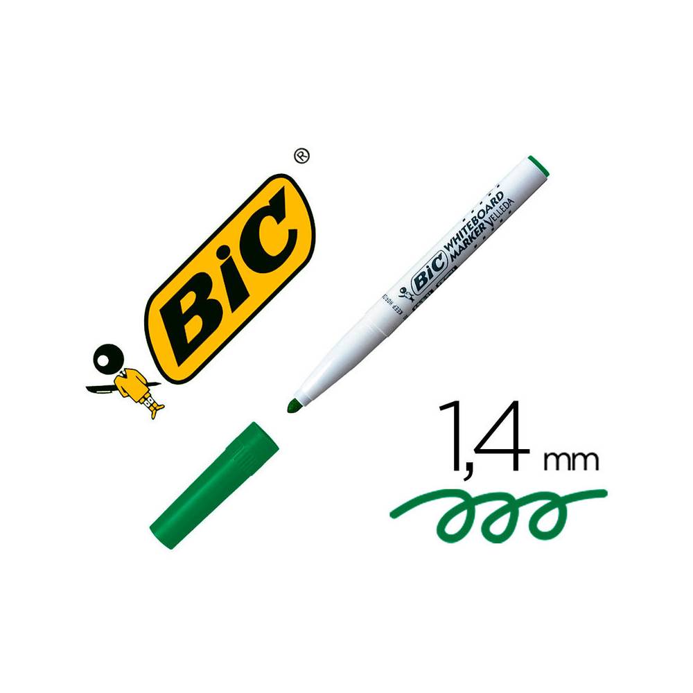 Rotulador bic velleda para pizarra verde punta redonda 1,4 mm