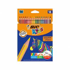 Lapices de colores bic evolution stripes caja de 18 colores surtidos