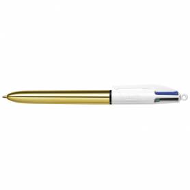 Boligrafo bic cuatro colores shine oro punta de 1 mm