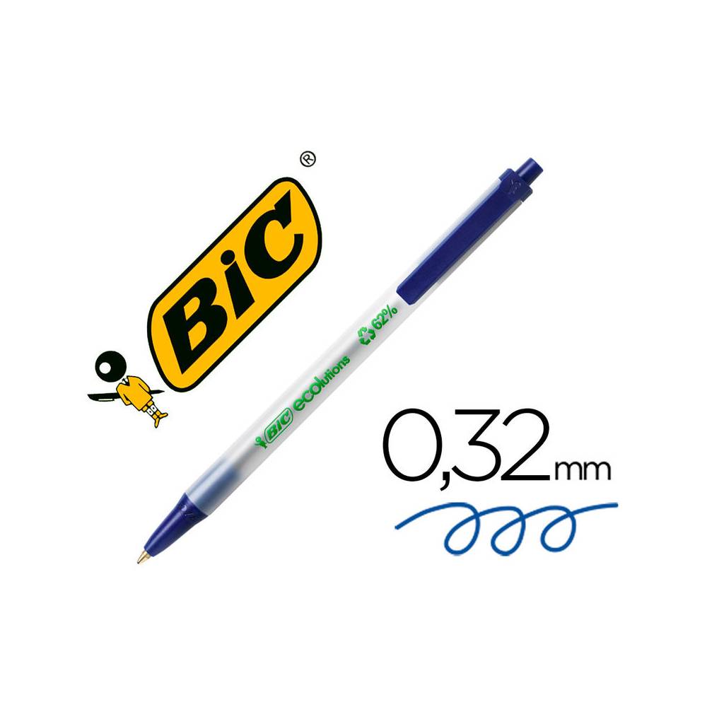 Boligrafo bic ecolutions clic stic azul