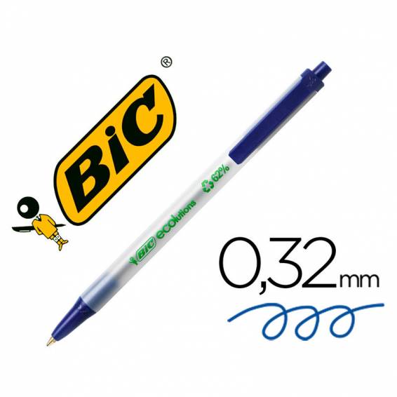 Boligrafo bic ecolutions clic stic azul