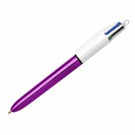 Boligrafo bic cuatro colores shine morado punta de 1 mm