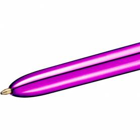 Boligrafo bic cuatro colores shine morado punta de 1 mm