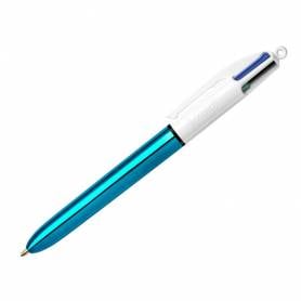 Boligrafo bic cuatro colores shine azul punta de 1 mm