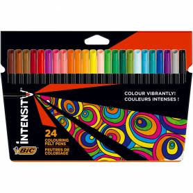 Rotulador bic intensity estuche de 24 colores surtidos