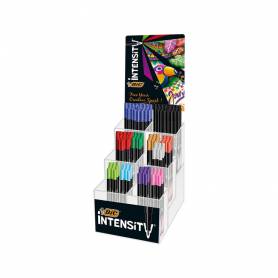 Rotulador bic intensity fine punta de fibra 0,4 mm expositor 192 unidades colores surtidos 160x130x345 mm