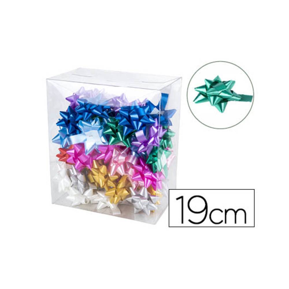 Lazos fantasia liderpapel 19 mm caja de 50 unidades colores surtidos