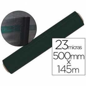 Film extensible q-connect manual ancho 500 mm largo 145 mt espesor 23 micras negro